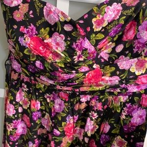 Strapless floral dress worn 1x